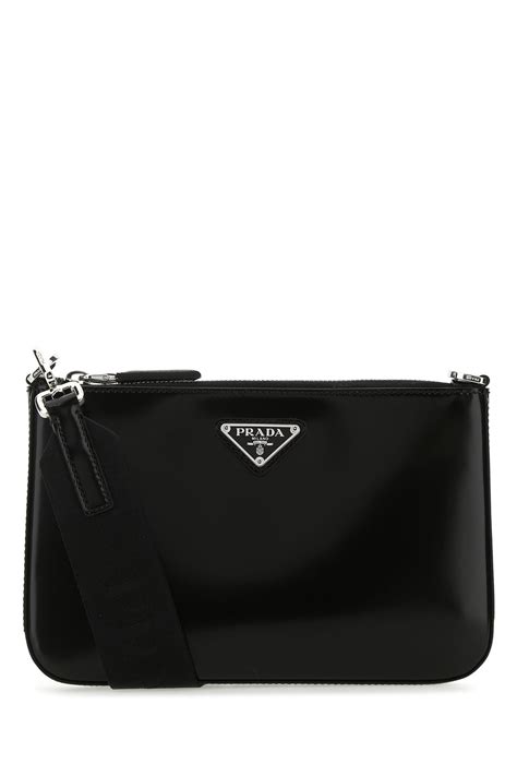 Prada silver crossbody wallet